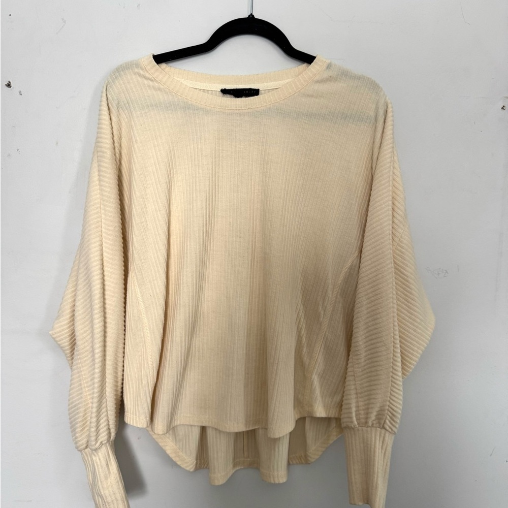 Daniel Rainn Cream Ribbed Blouse
